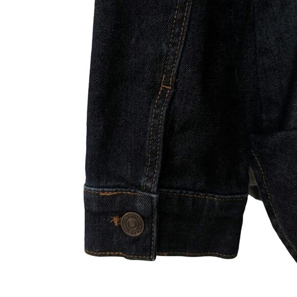 Chico's Dark Wash Denim Shirt Jacket Shacket Cotton Lyocell Blend Size Medium - Picture 7 of 10